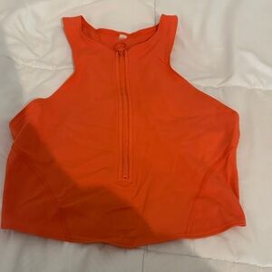 FP Movement by Free People Orange Zip-Up Crop Top